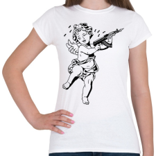 PRINTFASHION Cupido with AK-47 - Női póló - Fehér női póló