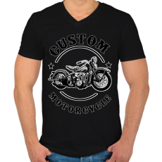 PRINTFASHION custom motorcycle - Férfi V-nyakú póló - Fekete