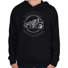 PRINTFASHION custom motorcycle - Gyerek kapucnis pulóver - Fekete gyerek pulóver, kardigán