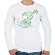 PRINTFASHION Cut Elephantbaby - Férfi hosszú ujjú póló - Fehér