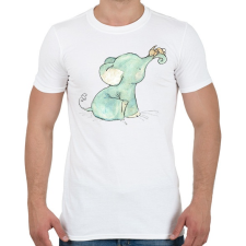PRINTFASHION Cut Elephantbaby - Férfi póló - Fehér férfi póló