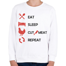 PRINTFASHION Cut meat - repeat - Gyerek pulóver - Fehér