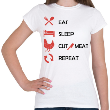 PRINTFASHION Cut meat - repeat - Női póló - Fehér női póló