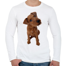 PRINTFASHION Cute Dog - Férfi hosszú ujjú póló - Fehér férfi póló