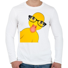 PRINTFASHION Cute Duck - Férfi hosszú ujjú póló - Fehér férfi póló