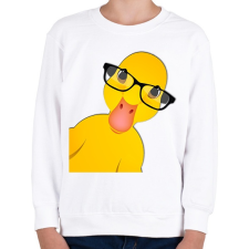 PRINTFASHION Cute Duck - Gyerek pulóver - Fehér gyerek pulóver, kardigán