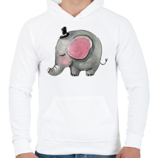 PRINTFASHION Cute Elephant boy - Férfi kapucnis pulóver - Fehér
