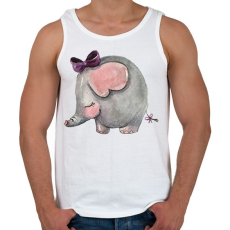 PRINTFASHION Cute Elephant girl - Férfi atléta - Fehér