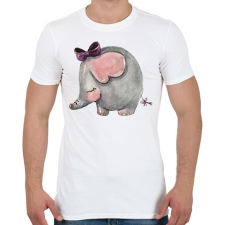 PRINTFASHION Cute Elephant girl - Férfi póló - Fehér férfi póló