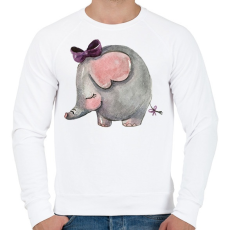 PRINTFASHION Cute Elephant girl - Férfi pulóver - Fehér