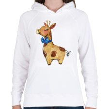 PRINTFASHION Cute Giraffe boy - Női kapucnis pulóver - Fehér női pulóver, kardigán
