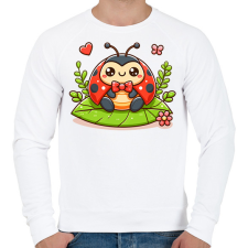 PRINTFASHION Cute Ladybug - Férfi pulóver - Fehér férfi pulóver, kardigán