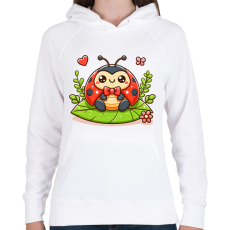 PRINTFASHION Cute Ladybug - Női kapucnis pulóver - Fehér
