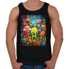 PRINTFASHION Cute Monsters - Férfi atléta - Fekete