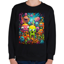 PRINTFASHION Cute Monsters - Gyerek pulóver - Fekete gyerek pulóver, kardigán