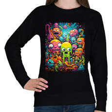 PRINTFASHION Cute Monsters - Női pulóver - Fekete