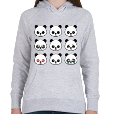 PRINTFASHION cute-panda-emoji - Női kapucnis pulóver - Sport szürke