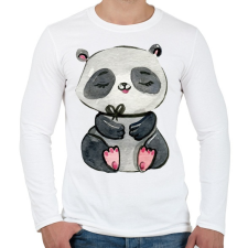 PRINTFASHION Cute Panda girl - Férfi hosszú ujjú póló - Fehér férfi póló