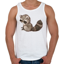 PRINTFASHION Cute Raccoon - Férfi atléta - Fehér atléta, trikó