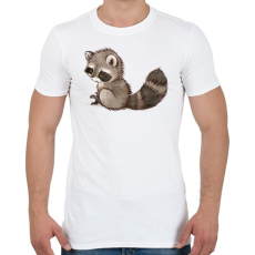 PRINTFASHION Cute Raccoon - Férfi póló - Fehér