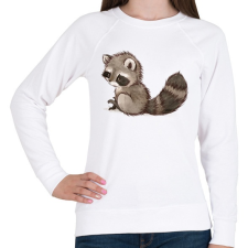 PRINTFASHION Cute Raccoon - Női pulóver - Fehér női pulóver, kardigán