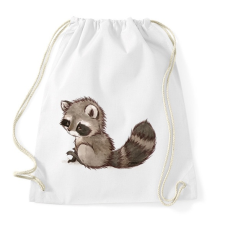 PRINTFASHION Cute Raccoon - Sportzsák, Tornazsák - Fehér tornazsák