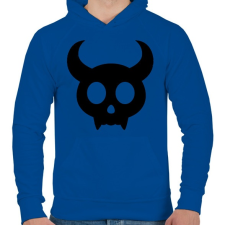 PRINTFASHION Cute skull - Férfi kapucnis pulóver - Királykék férfi pulóver, kardigán