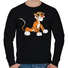 PRINTFASHION Cute Tiger - Férfi pulóver - Fekete