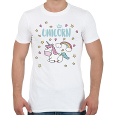 PRINTFASHION Cute Unicorn - Férfi póló - Fehér