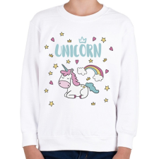 PRINTFASHION Cute Unicorn - Gyerek pulóver - Fehér gyerek pulóver, kardigán