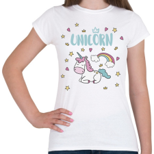 PRINTFASHION Cute Unicorn - Női póló - Fehér női póló