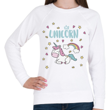 PRINTFASHION Cute Unicorn - Női pulóver - Fehér női pulóver, kardigán
