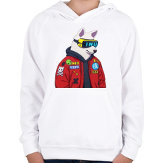 PRINTFASHION CYBER DOG  - Gyerek kapucnis pulóver - Fehér