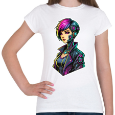 PRINTFASHION Cyber Lány - Női póló - Fehér női póló