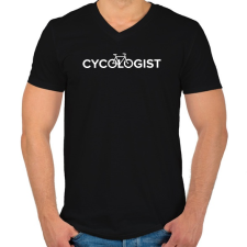 PRINTFASHION Cycle - Férfi V-nyakú póló - Fekete férfi póló