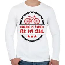 PRINTFASHION Cycling is oxigen for my soul - Férfi hosszú ujjú póló - Fehér férfi póló