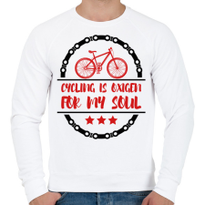 PRINTFASHION Cycling is oxigen for my soul - Férfi pulóver - Fehér férfi pulóver, kardigán