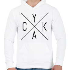 PRINTFASHION Cyka Minimal - Férfi kapucnis pulóver - Fehér