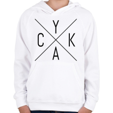 PRINTFASHION Cyka Minimal - Gyerek kapucnis pulóver - Fehér