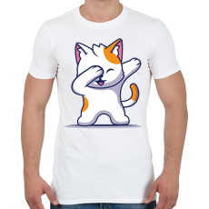 PRINTFASHION Dab Cat - Férfi póló - Fehér