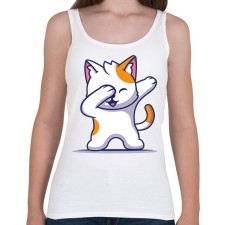 PRINTFASHION Dab Cat - Női atléta - Fehér női trikó