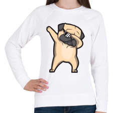 PRINTFASHION Dab francia bulldog - Női pulóver - Fehér női pulóver, kardigán