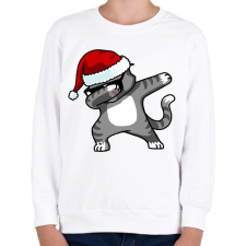 PRINTFASHION Dabbing cica - Gyerek pulóver - Fehér gyerek pulóver, kardigán