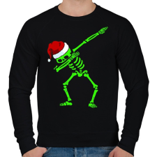 PRINTFASHION Dabbing csontváz télapó - Férfi pulóver - Fekete férfi pulóver, kardigán