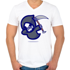PRINTFASHION Dabbing Kaszás - Férfi V-nyakú póló - Fehér