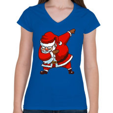 PRINTFASHION Dabbing mikulás - Női V-nyakú póló - Királykék