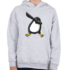 PRINTFASHION Dabbing pingvin - Gyerek kapucnis pulóver - Sport szürke gyerek pulóver, kardigán