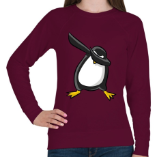 PRINTFASHION Dabbing pingvin - Női pulóver - Bordó