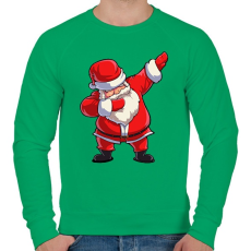 PRINTFASHION Dabbing Santa - Férfi pulóver - Zöld