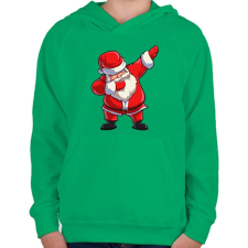PRINTFASHION Dabbing Santa - Gyerek kapucnis pulóver - Zöld gyerek pulóver, kardigán